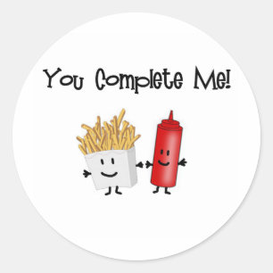 Ketchup en Fries! Ronde Sticker