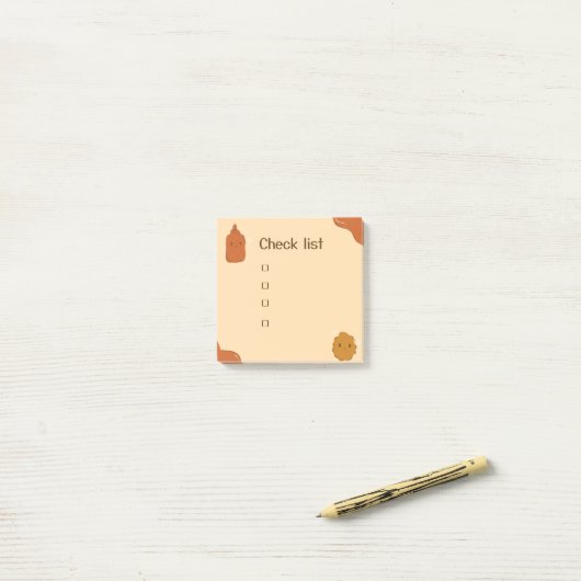 Ketchup en kipnugget  post-it® notes (Op bureau)