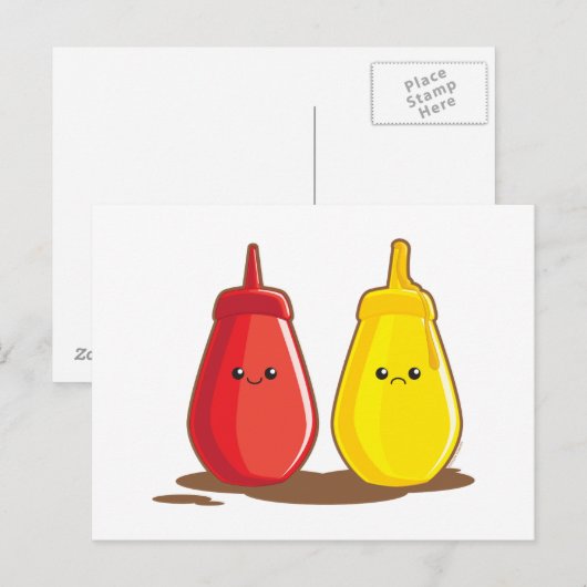 Ketchup en Mustard Briefkaart (Voorkant / Achterkant)