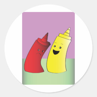 Ketchup en Mustard Ronde Sticker