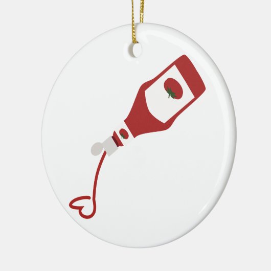 Ketchup Fles Keramisch Ornament (Links)