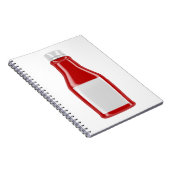 Ketchup fles met blanco etiket notitieboek (Rechterzijde)