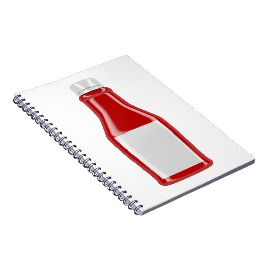 Ketchup fles met blanco etiket notitieboek (Rechterzijde)