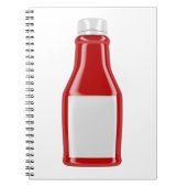Ketchup fles met blanco etiket notitieboek (Voorkant)