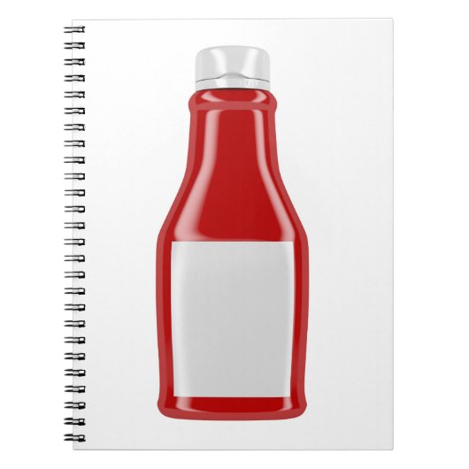 Ketchup fles met blanco etiket notitieboek (Voorkant)