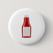 Ketchup fles met blanco etiket ronde button 5,7 cm (Voorkant)