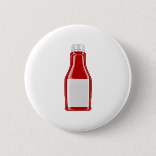 Ketchup fles met blanco etiket ronde button 5,7 cm (Voorkant)