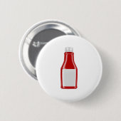 Ketchup fles met blanco etiket ronde button 5,7 cm (Voorkant /achterkant)