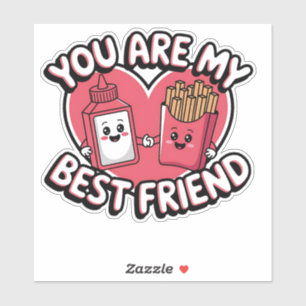 Ketchup & friet - beste vriend voor altijd sticker
