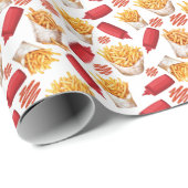 Ketchup & Frieten Inpakpapier (Rol Hoek)