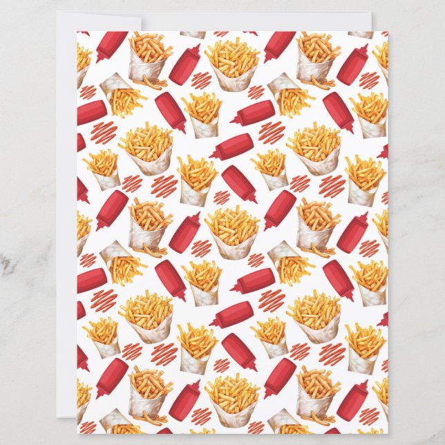 Ketchup & Frietjes Scrapbook Papier (Voorkant)