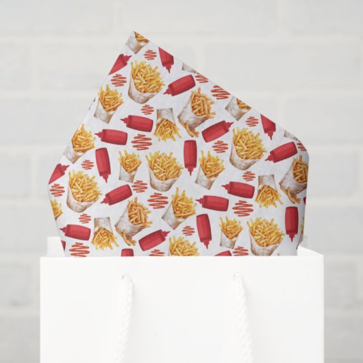 Ketchup & Frietjes Vloeipapier Tissuepapier (Cadeauzakje)