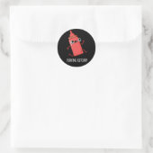 Ketchup Funny Sauce Pun Dark BG afspelen Ronde Sticker (Tas)