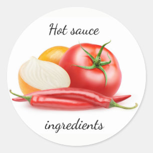 Ketchup ingrediënten ronde sticker