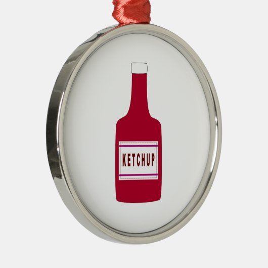Ketchup Metalen Ornament (Rechts)