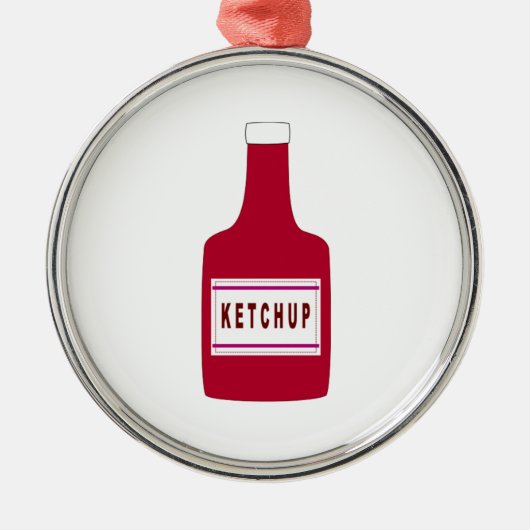 Ketchup Metalen Ornament (Voorkant)
