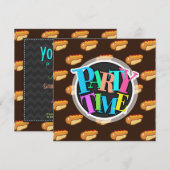 Ketchup & Mosterd Hot Dog Patroon, Bruin Kaart (Voorkant / Achterkant)