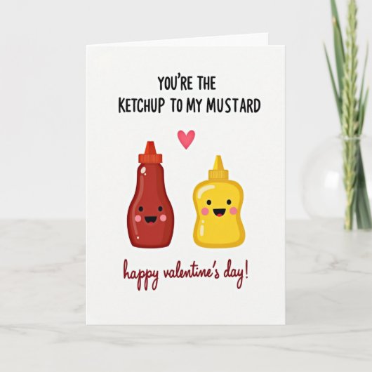 Ketchup Mustard Valentine Card Kaart (Voorkant)
