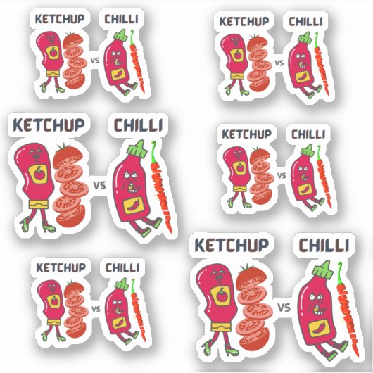 Ketchup versus Chili Sticker (Voorkant)