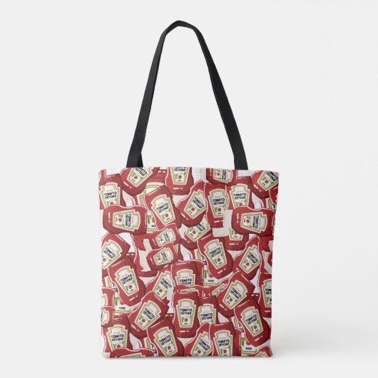 Ketchupfles Canvas tas | Grappige Food Lover Bag (Achterkant)
