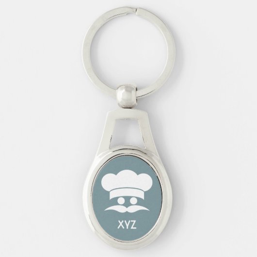 Keten met aangepaste kleuren en monogram sleutelhanger (Voorkant)