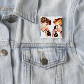 Keten van Gossip 2 Vierkante Button 5,1 Cm (In situ)