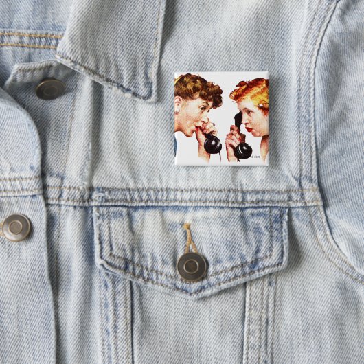 Keten van Gossip 2 Vierkante Button 5,1 Cm (In situ)