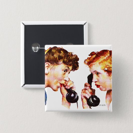 Keten van Gossip 2 Vierkante Button 5,1 Cm (Voorkant /achterkant)