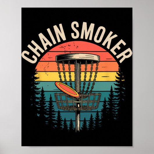 Ketenroker Funny Disc Golf Boomkettingen Frisbee M Poster (Voorkant)