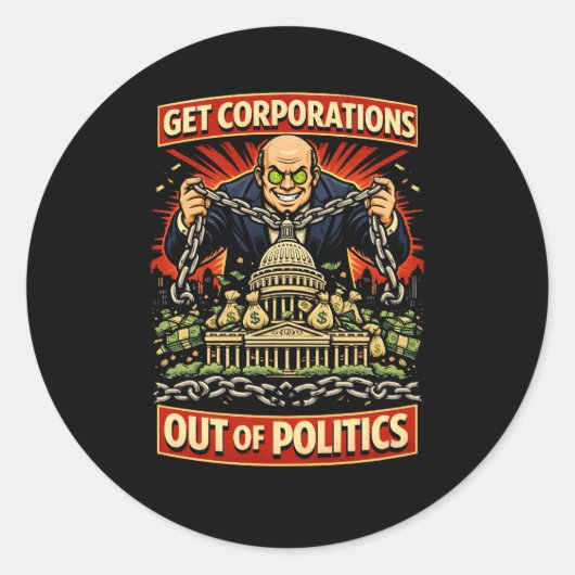 Ketens van Invloed Ronde Sticker (Voorkant)