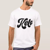 Keto Black Retro Script Typografie Shirt (Voorkant)
