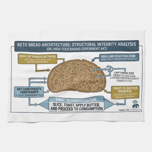 Keto Bread Schematic: Kitchen Towel Theedoek (Horizontaal)