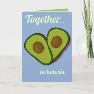 Keto Couple Groene Avocado Hart in Liefde Bedankkaart
