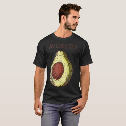 Keto Dieet Avoketo Avocado Cadeau Donker T-shirt (Voorkant volledig)