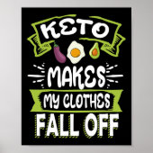 Keto Dieet Low-Carb Ketogene Ketosis Kleding Herfs Poster (Voorkant)