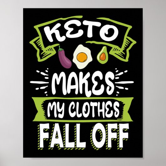 Keto Dieet Low-Carb Ketogene Ketosis Kleding Herfs Poster (Voorkant)