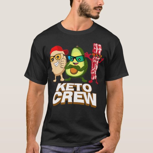 Keto Diet Avocado Bacon Ei Illustratie T-shirt (Voorkant)