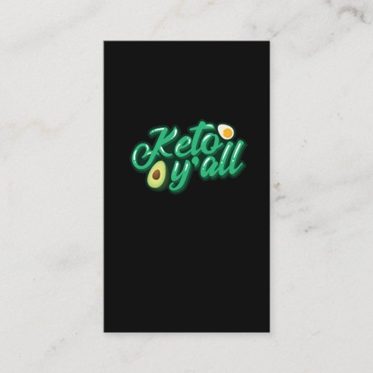 Keto Diet Low Carb High Fat Fitness Nutrition Visitekaartje (Voorkant)