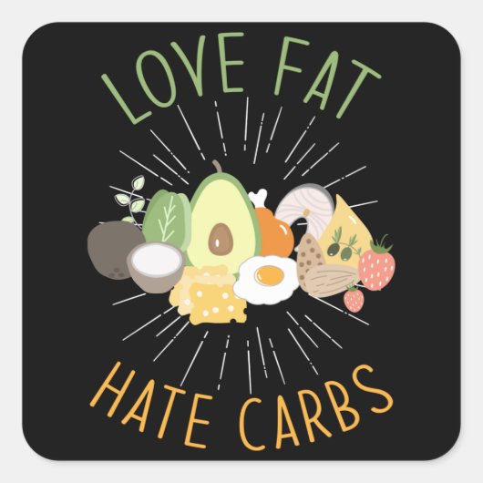 Keto Diet Low Carb Vierkante Sticker (Voorkant)