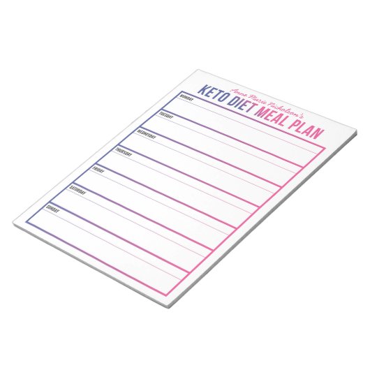 Keto Diet Meal Plan Notitieblok (Schuin)