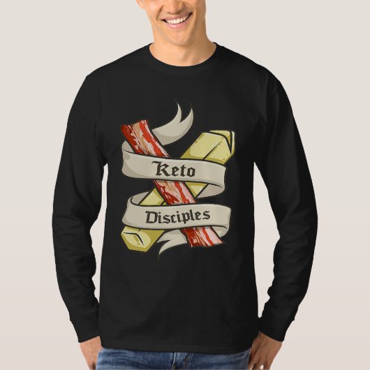 Keto Disciples Bacon Butter  Retro Keto Diet Match T-shirt (Voorkant)