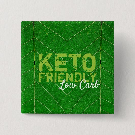 Keto Friendly Low Carb Vierkante Button 5,1 Cm (Voorkant)