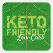 Keto Friendly Low Carb Vierkante Sticker (Voorkant)