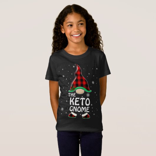 Keto Gnome Buffalo Pset Matching Family Kerstmis T-shirt (Voorkant volledig)