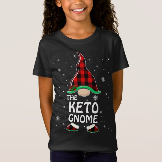 Keto Gnome Buffalo Pset Matching Family Kerstmis T-shirt (Voorkant)