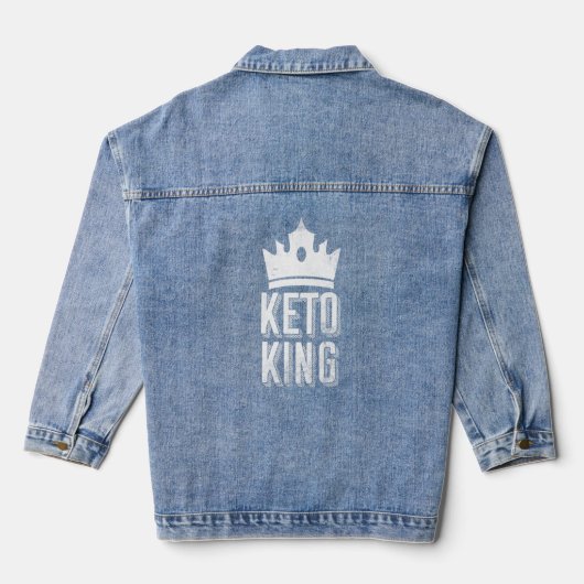 Keto King Ketogeen Dieet Low Carb Mannen Ketose Denim Jacket (Achterkant)