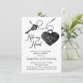 Keto My Heart | Modern Lock en Key Vrijgezellenfee Kaart (Staand voorkant)