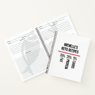 Keto Recipbook and Low Carb Food List Notitieboek