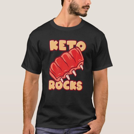 Keto Rocks Grilled Spare Ribs T-shirt (Voorkant)