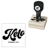 Keto Zwart Retro Script Typografie Rubber Stamp Rubberstempel (Gestempeld)